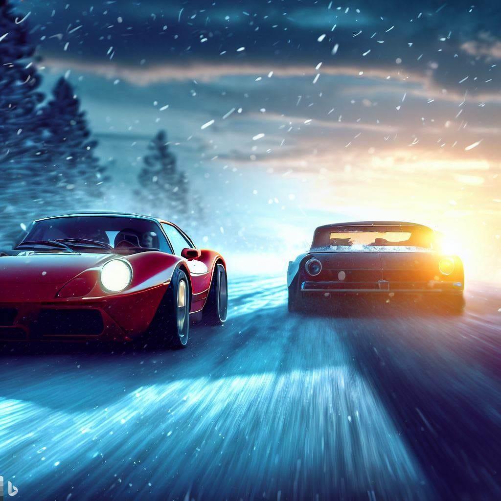 A picture containing outdoor, sunset, car
Description automatically generated